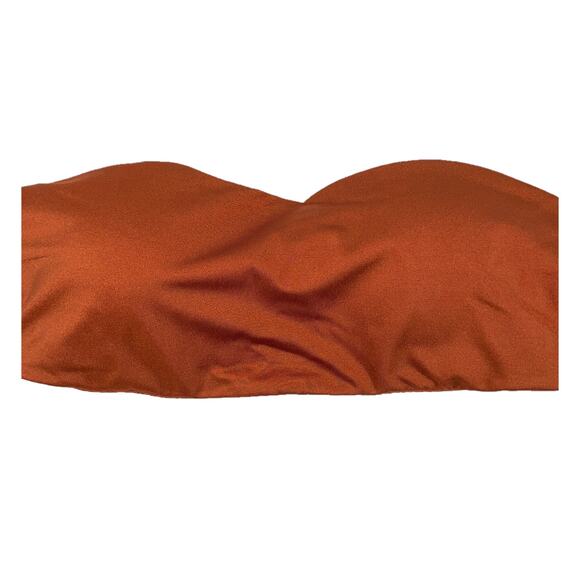 Women Joues de Sable Taylor bikini bathing swim suit top strapless‎ brown L NWT - Picture 6 of 7